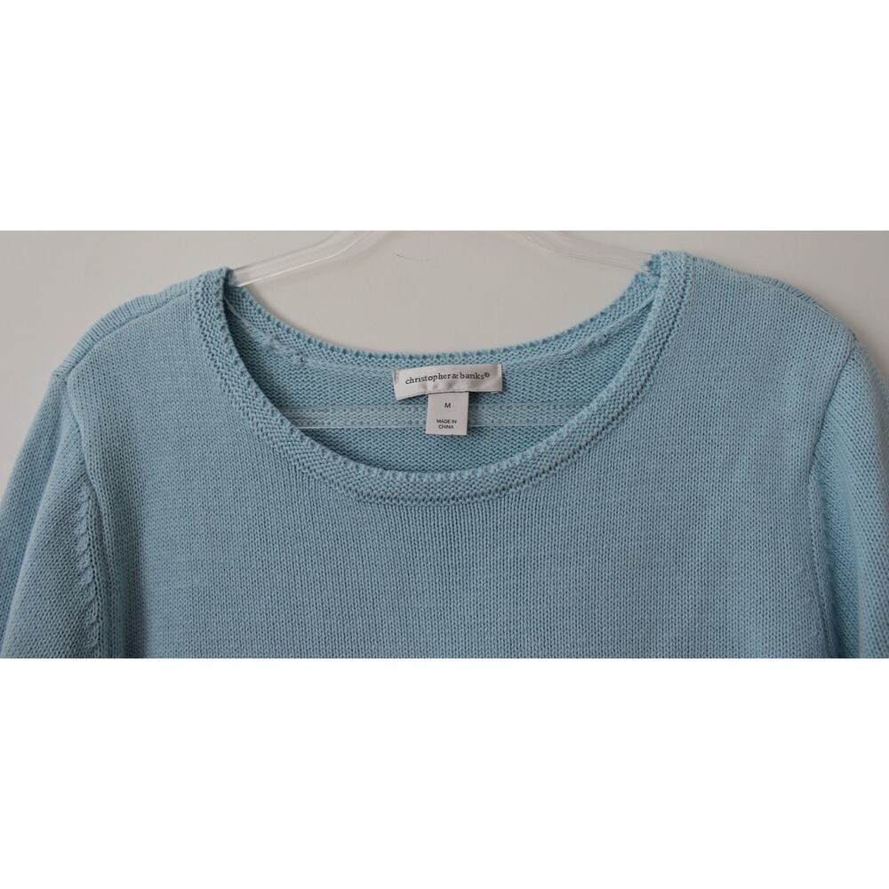 Christopher & Banks Womens Long Sleeve Sweater Blue Size M Pre-Owned - Picture 3 of 6